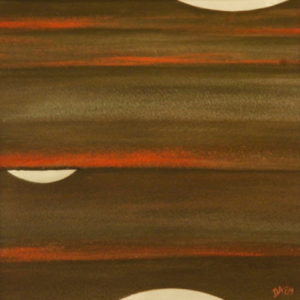 An art with dark brown colors and streaks of red
