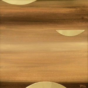 An art with brown shades and half spheres of yellow