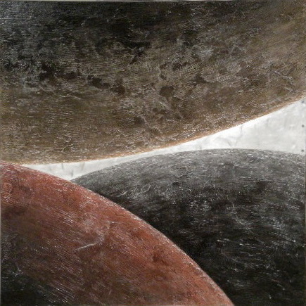 An art depicting spheres colliding